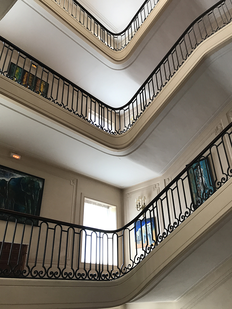 Banisters of two floors in Hôtel-Club Cosmos Contrexéville